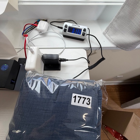 Pact Organic Cotton Double Gauze Smocked Midi Dress L Blue Short Sleeve Large L - Picture 12 of 12